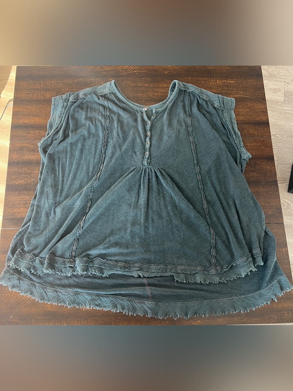 Boho Gray Free People Aster Henley Top